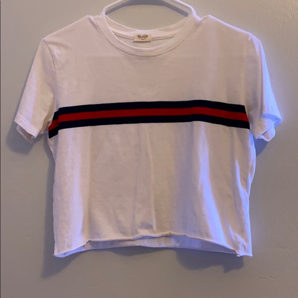 brandy melville white striped short sleeve